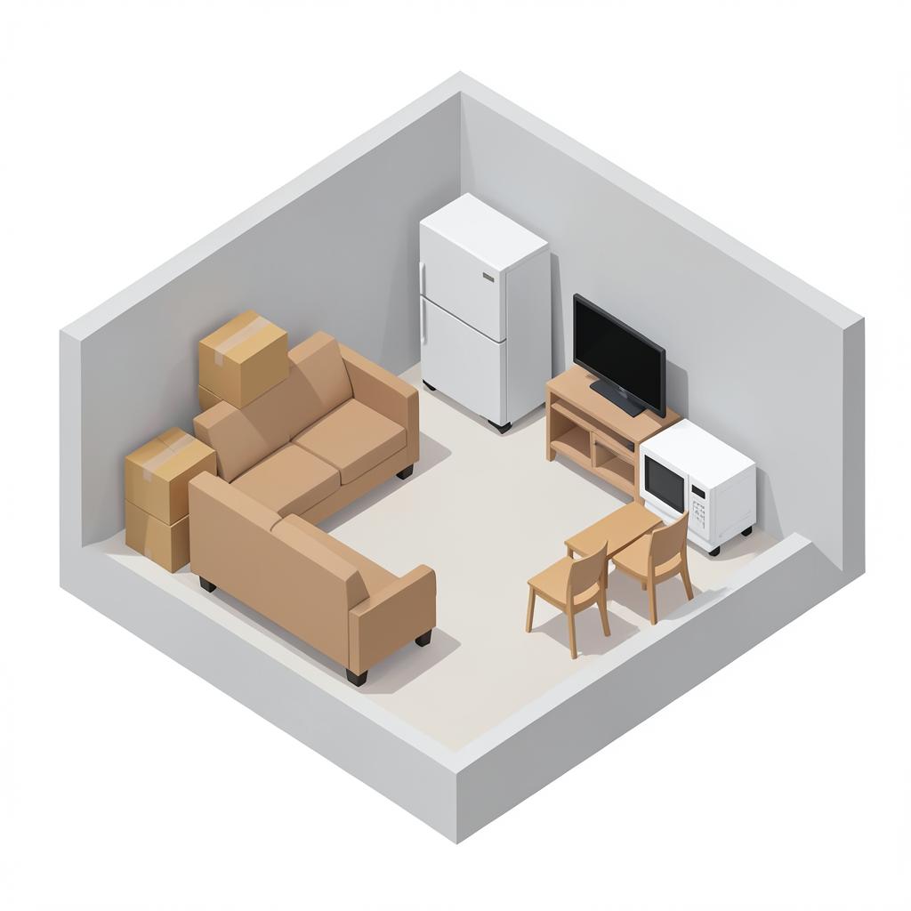 Illustration of typical contents that fit in 1 storage unit
